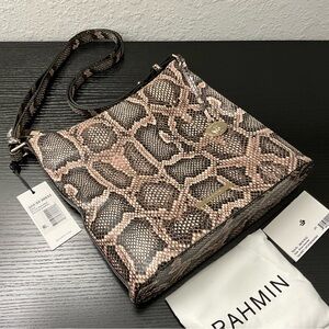 Brahmin Katie DUSTY PINK HAIKU SNAKE Print Genuine Leather NWT